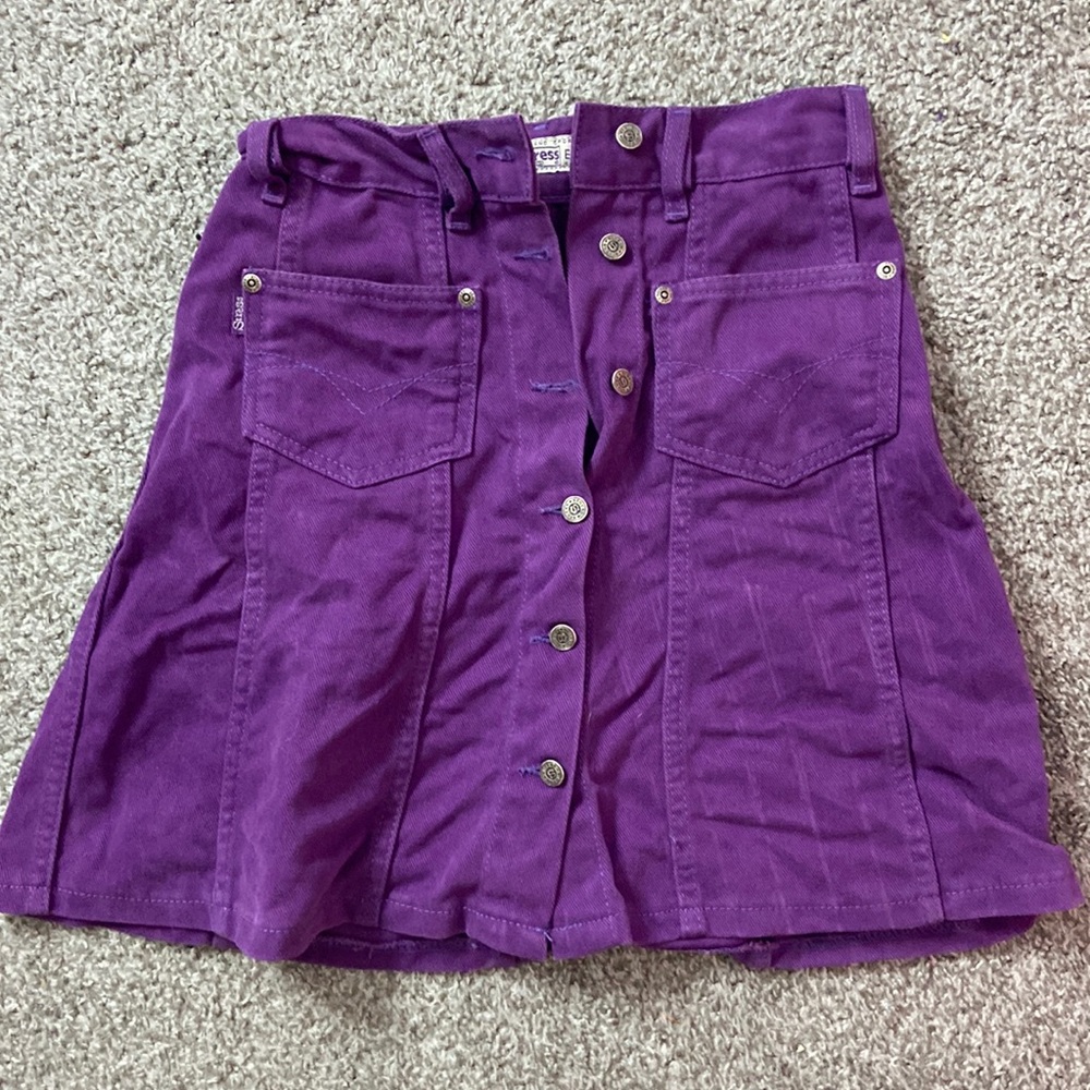 Purple denim skirt